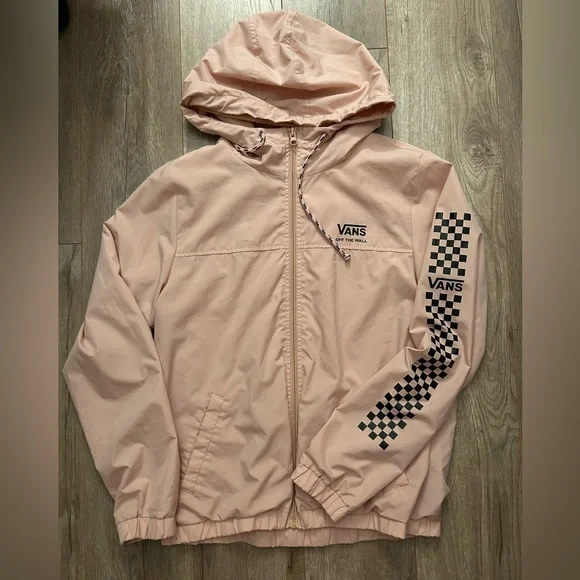 Hooded Jacket Vans Pink Windbreaker Vans Pink Windbreaker